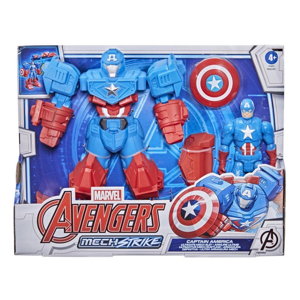 Hasbro-Marvel Avengers Mech Strike 8 Inch Ultimate Mech Suit Captain America-F1669-Legacy Toys