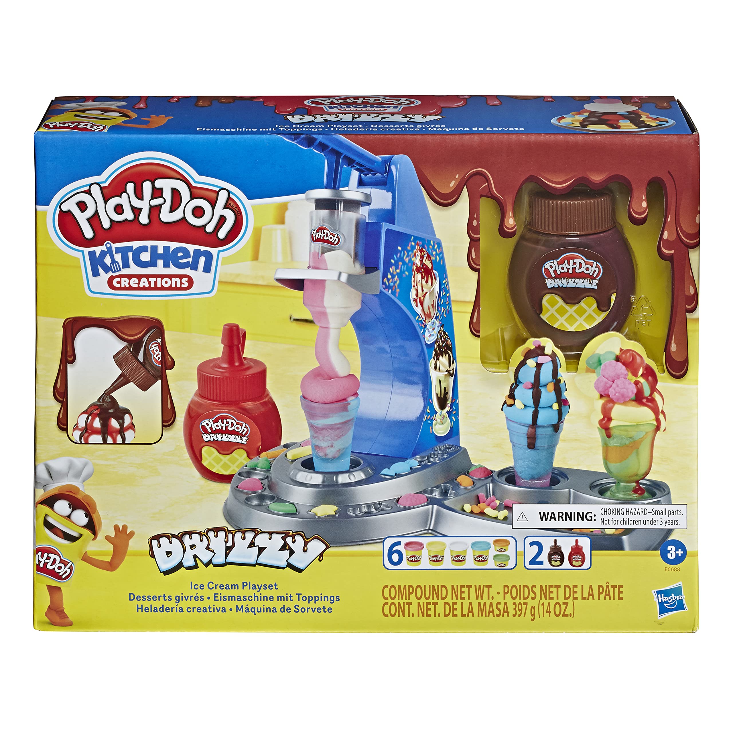 Hasbro-Play-Doh Kitchen Creations Drizzy Ice Cream Playset-E6688-Legacy Toys