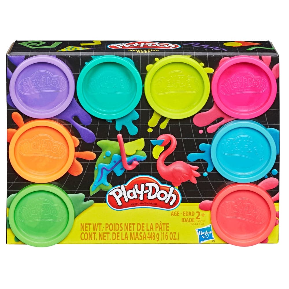Hasbro-Play-Doh Modeling Compound 8-Pack of Colors-E5063-Neon-Legacy Toys