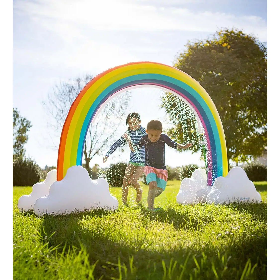 HearthSong-Giant Inflatable Rainbow Arch Sprinkler-CG733030-Legacy Toys