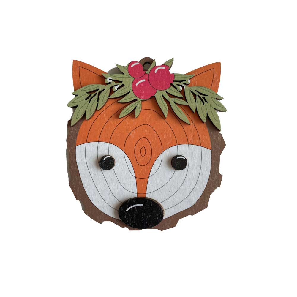 Idako-Personalized Wooden Christmas Ornament Fox-ORN033-Legacy Toys