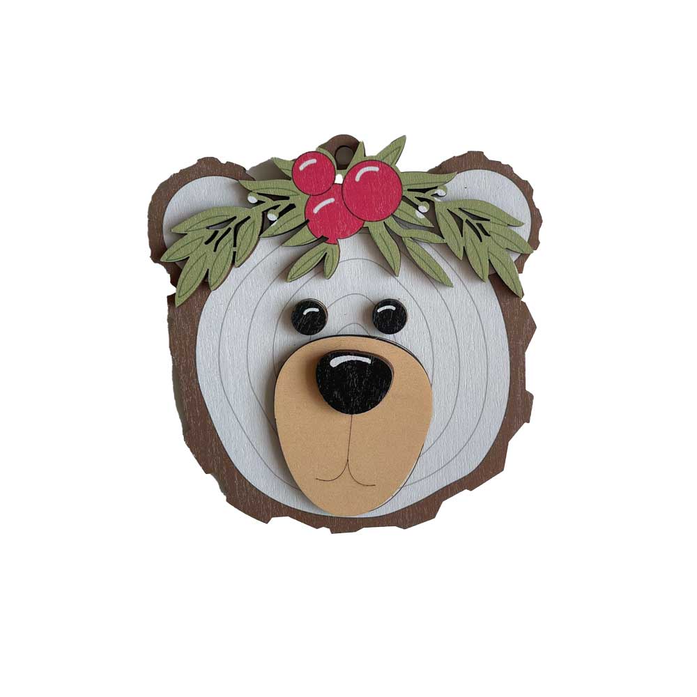 Idako-Personalized Wooden Christmas Ornament Polar Bear-ORN030-Legacy Toys