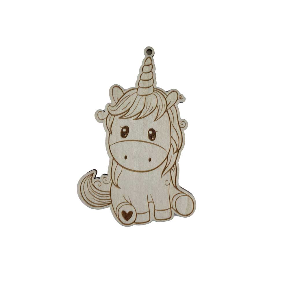 Idako-Personalized Wooden Christmas Ornament Sitting Unicorn-ORN003-Legacy Toys