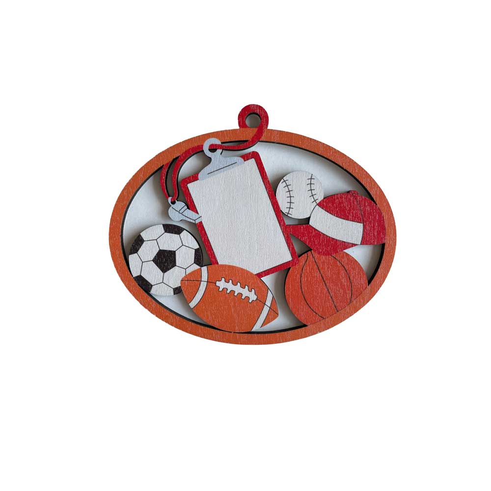 Idako-Personalized Wooden Christmas Ornament Sports-ORN008-Legacy Toys