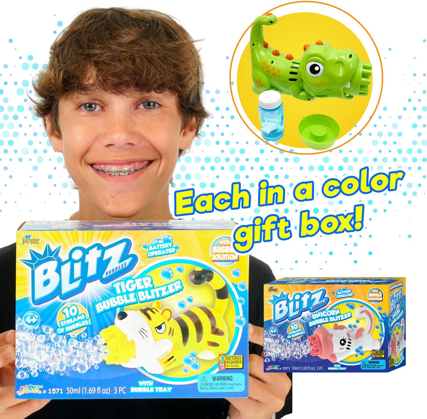 JA-RU-Blitz Bubble Blitzer Animal Assorted Styles-1571-Legacy Toys