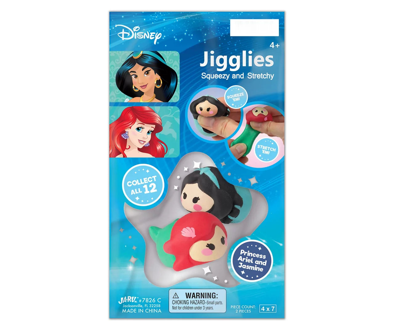 JA-RU-Disney Jigglies 2 Pack - Princess Ariel and Jasmine-7826 C-Legacy Toys
