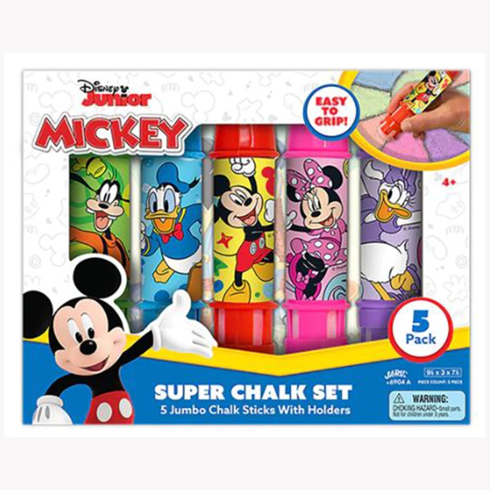 JA-RU-Disney Junior Mickey Super Chalk Set 5 Pack-16904-Legacy Toys