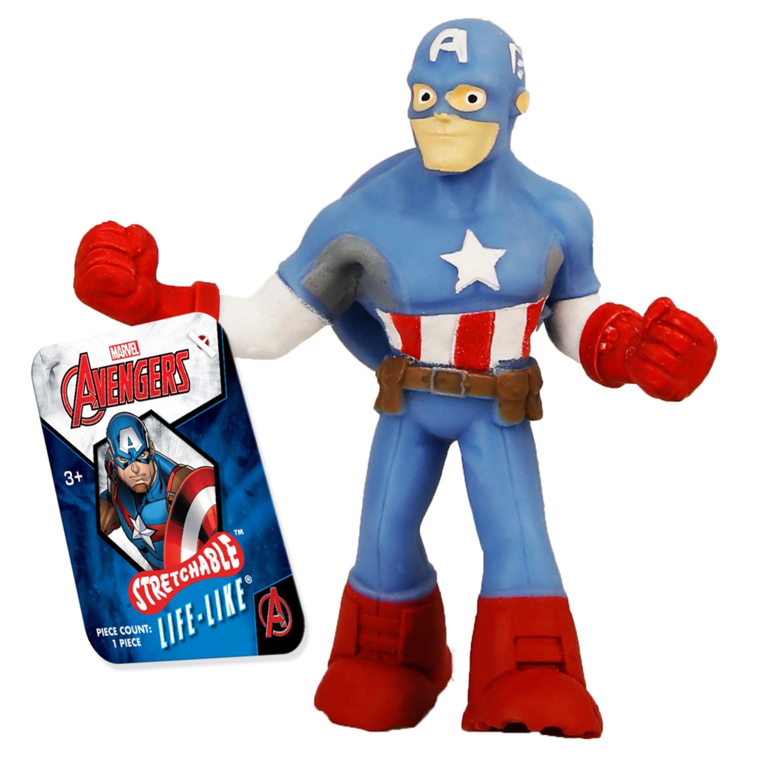 JA-RU-Disney & Marvel Life Like Stretchies - Captain America-6900 F-Legacy Toys