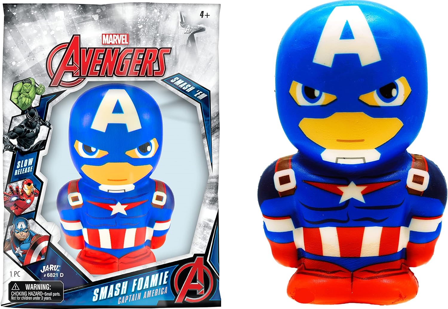 JA-RU-Marvel Squish Foamies - Captain America-6811 C-Legacy Toys