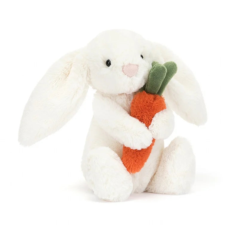 Jellycat-Bashful Bunny - White with Carrot - Little 7
