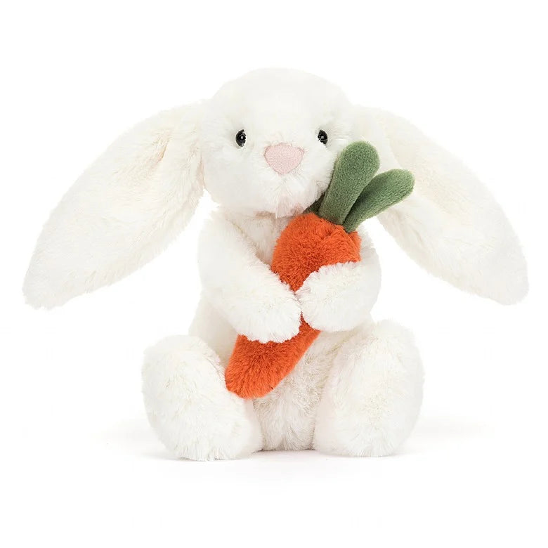 Jellycat-Bashful Bunny - White with Carrot - Little 7