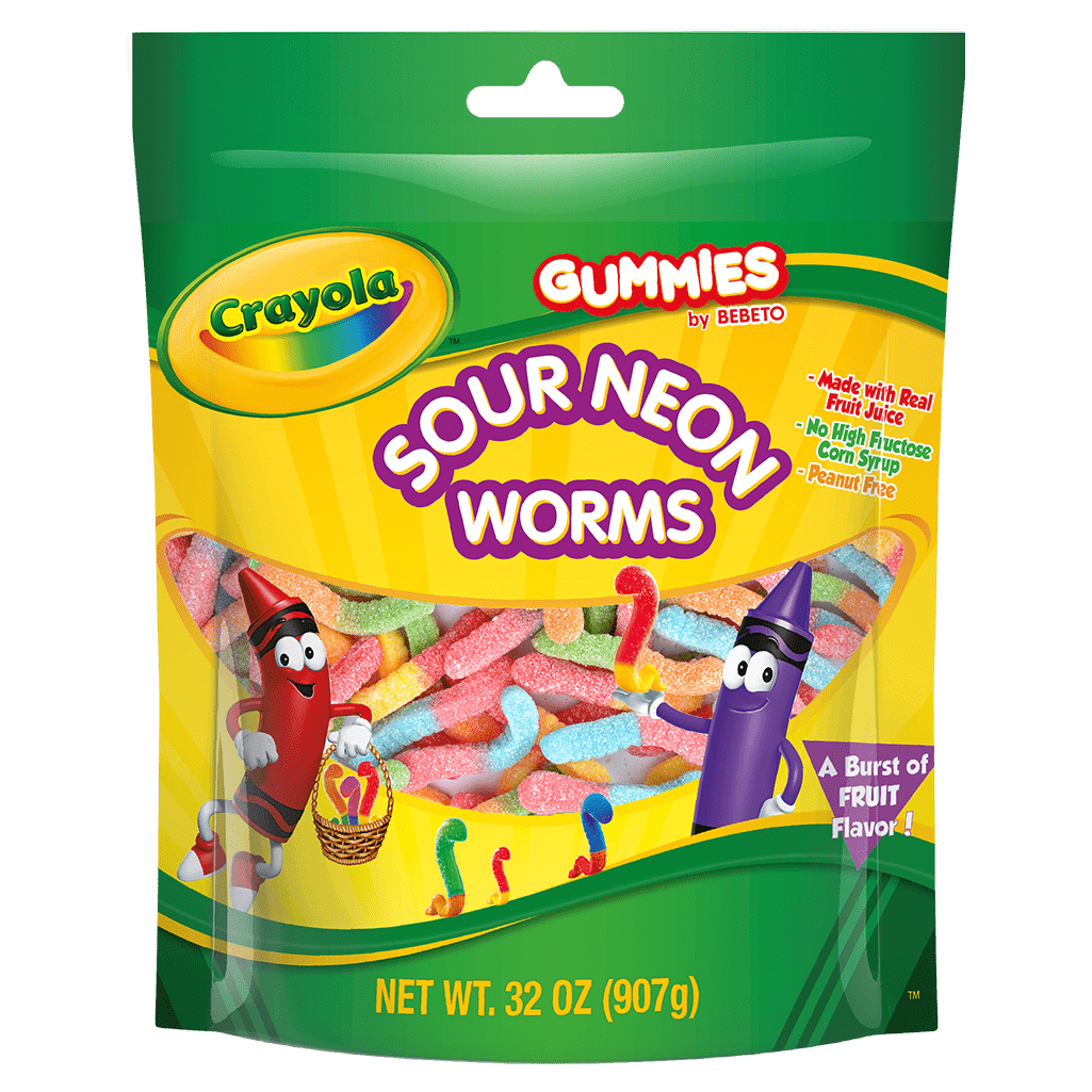 Kervan-Crayola 2 lb Bag - Sour Neon Worms-1320-1-Single-Legacy Toys
