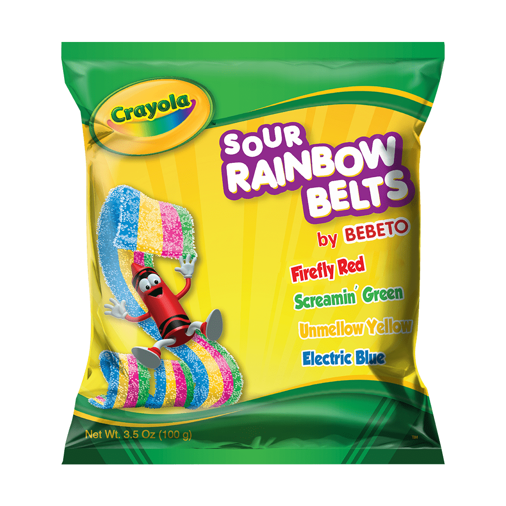 Kervan-Crayola® Fun 3.5 oz Peg Bag Sour Rainbow Belt-1234-1-Single-Legacy Toys