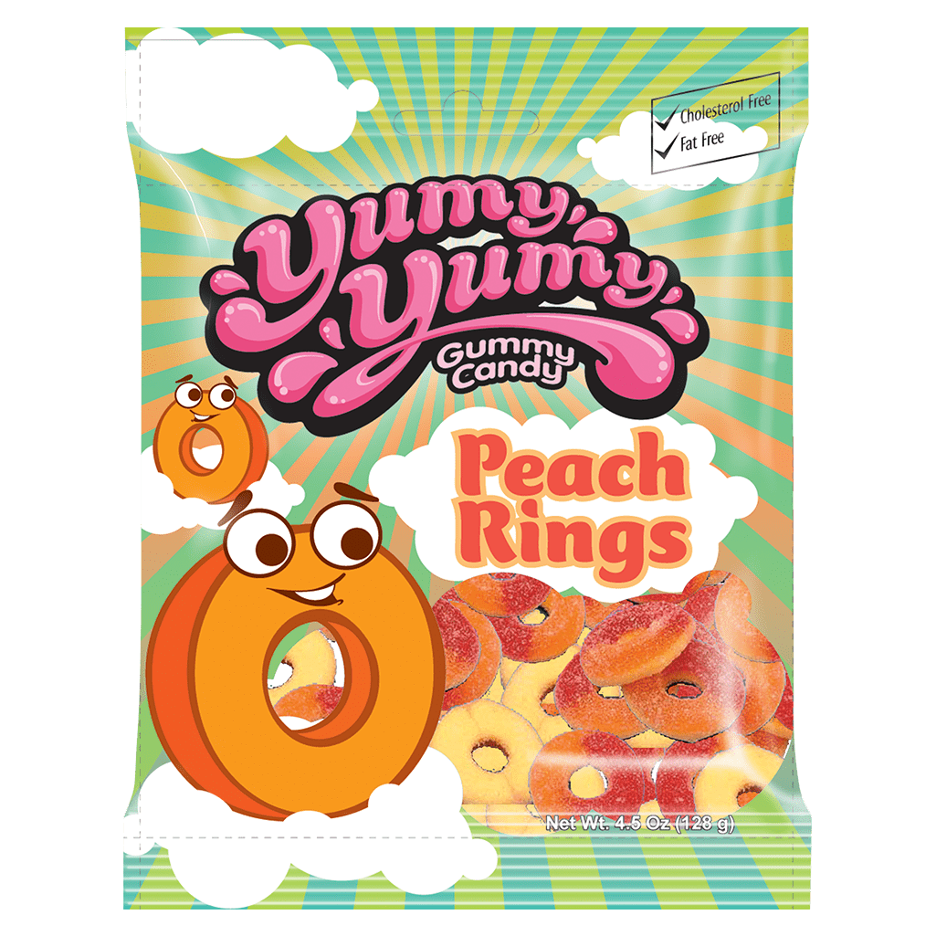 Kervan-Yumy Yumy Peach Rings 4.5 oz. Bag-1005-1-Single-Legacy Toys