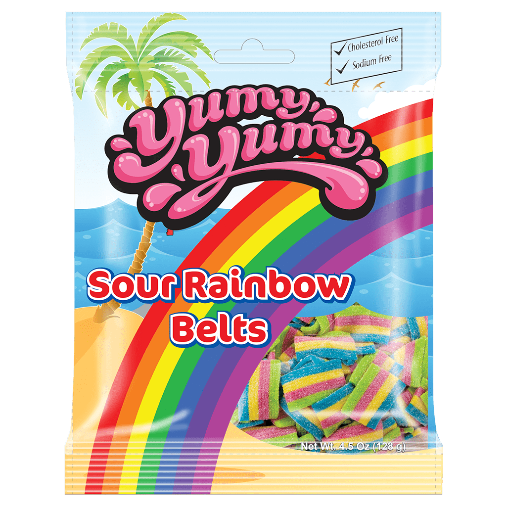Kervan-Yumy Yumy Sour Rainbow Belts 4.5 oz. Bag-1138-1-Single-Legacy Toys