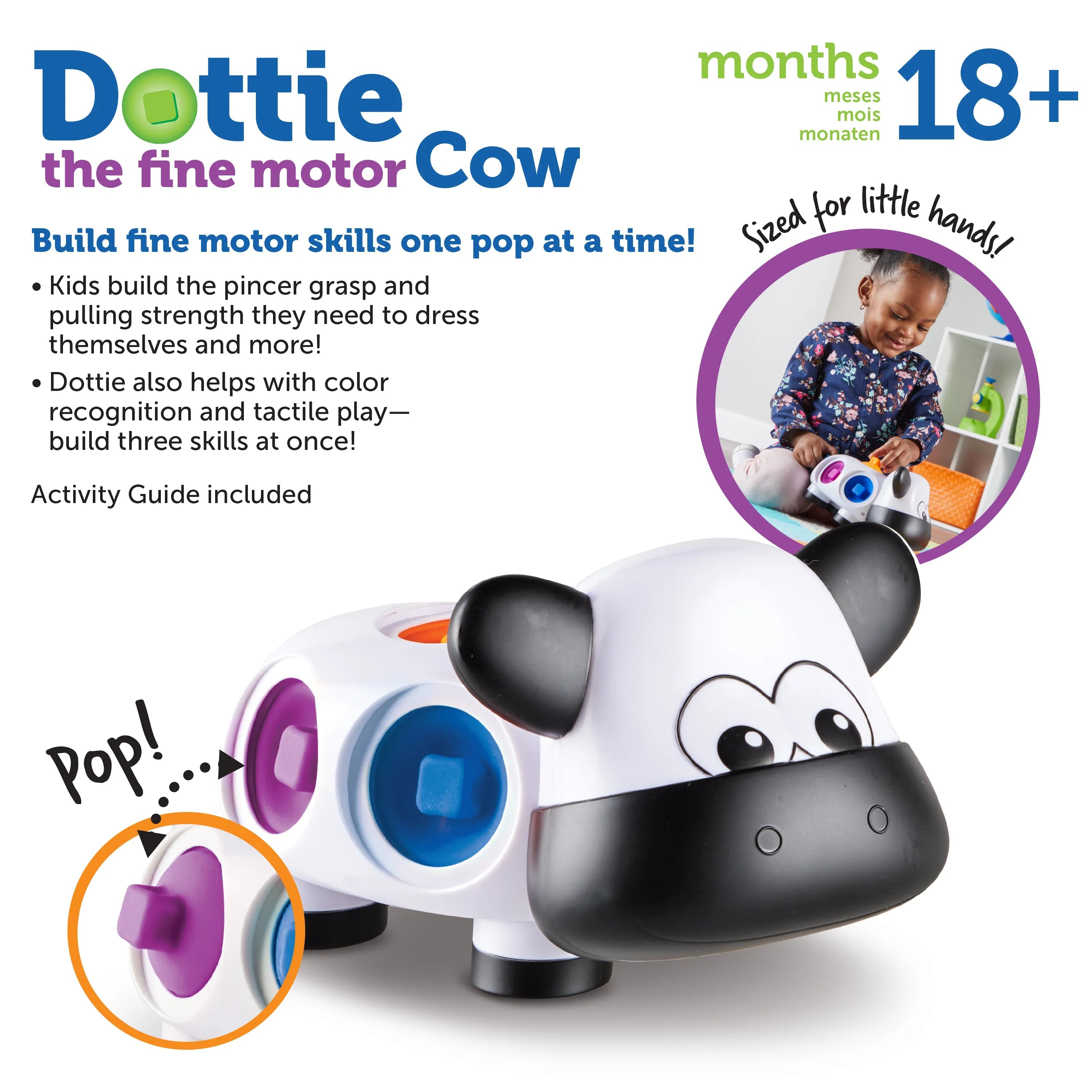 Learning Resources-Dottie the Fine Motor Cow-LER9109-Legacy Toys