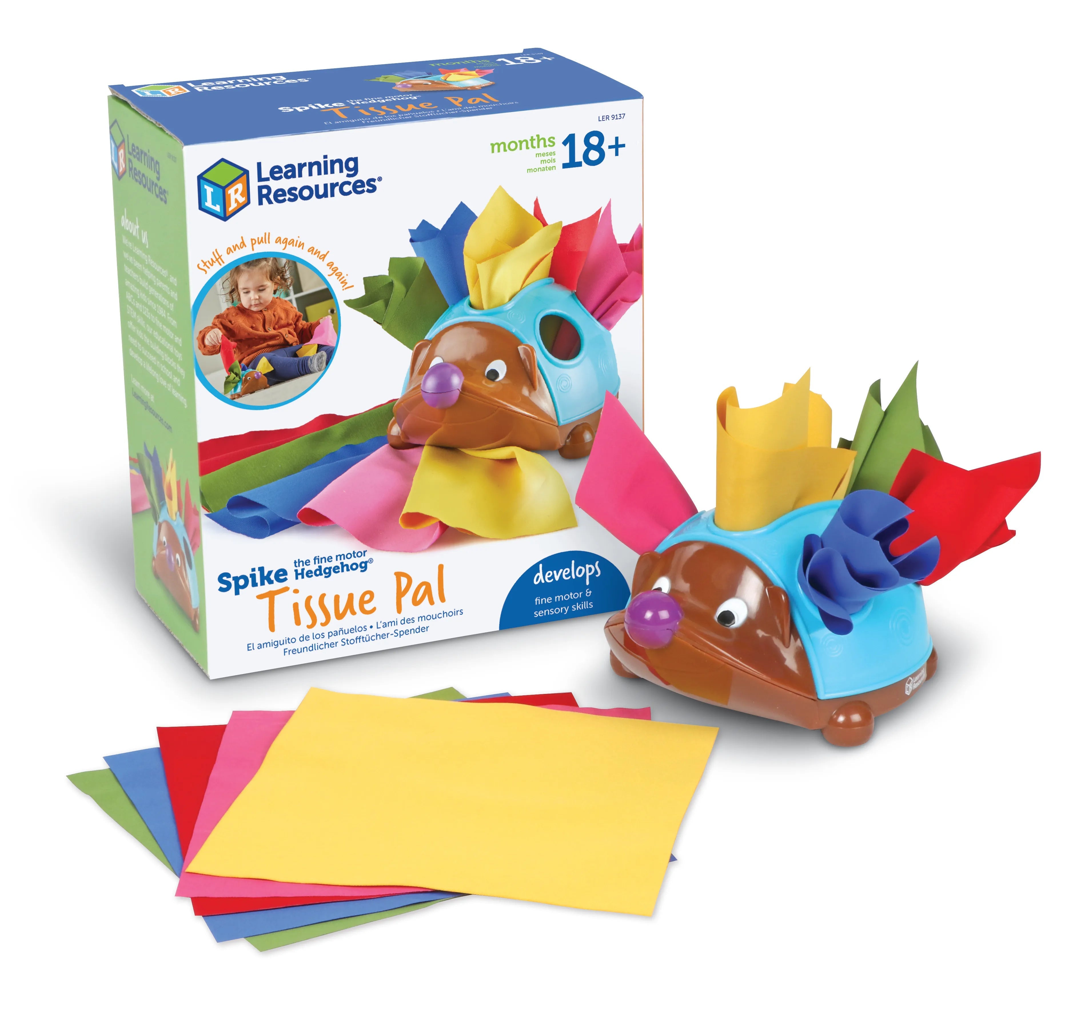 Learning Resources-Spike the Fine Motor Hedgehog Tissue Pal-LER9137-Legacy Toys