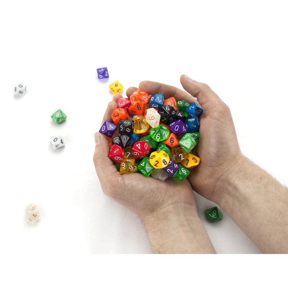 Legacy Dice-100+ Pack of Random D10 Polyhedral Dice in Multiple Colors-GDN4004-Legacy Toys