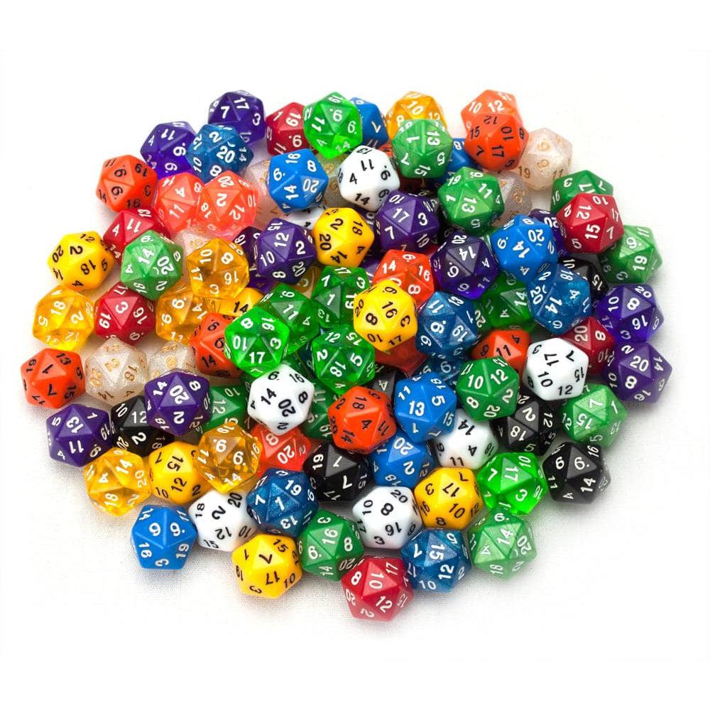 Legacy Dice-100+ Pack of Random D20 Polyhedral Dice in Multiple Color-GDN4006-Legacy Toys