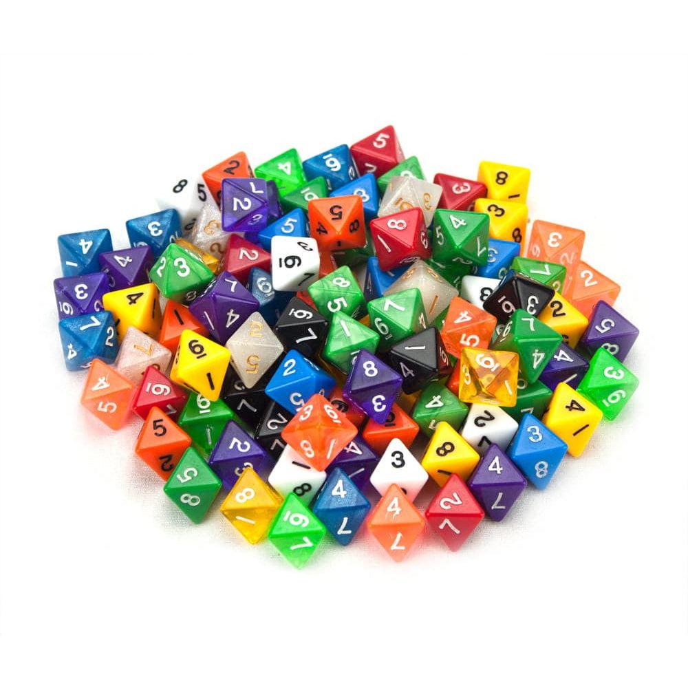 Legacy Dice-100+ Pack of Random D8 Polyhedral Dice in Multiple Colors-GDN4003-Legacy Toys