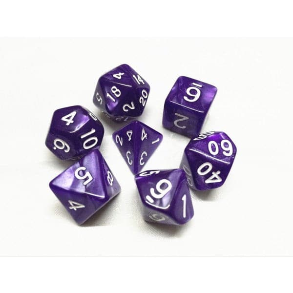 Legacy Dice-Pearl 7 Dice Set with Bag-GDN11490-Purple Pearl-Legacy Toys