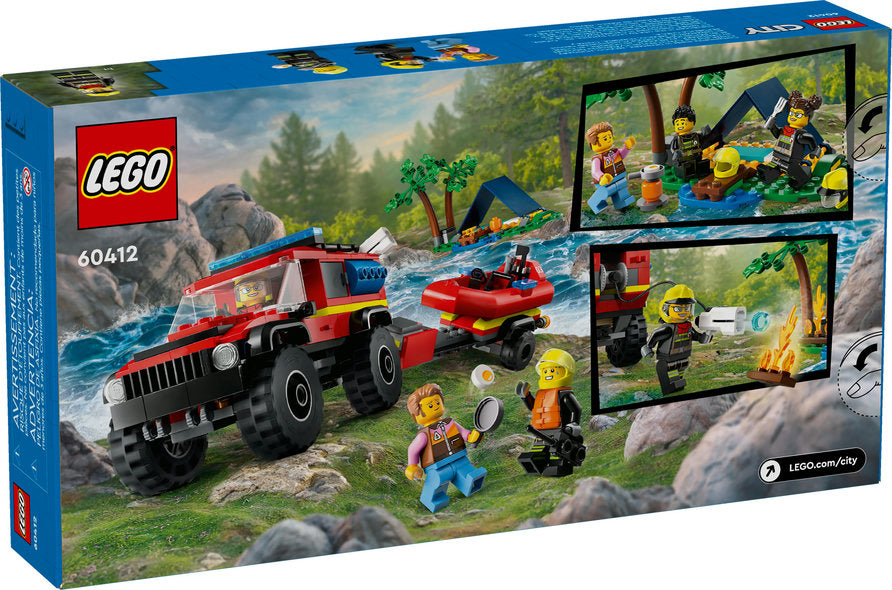 Lego-4x4 Fire Truck with Rescue Boat-60412-Legacy Toys