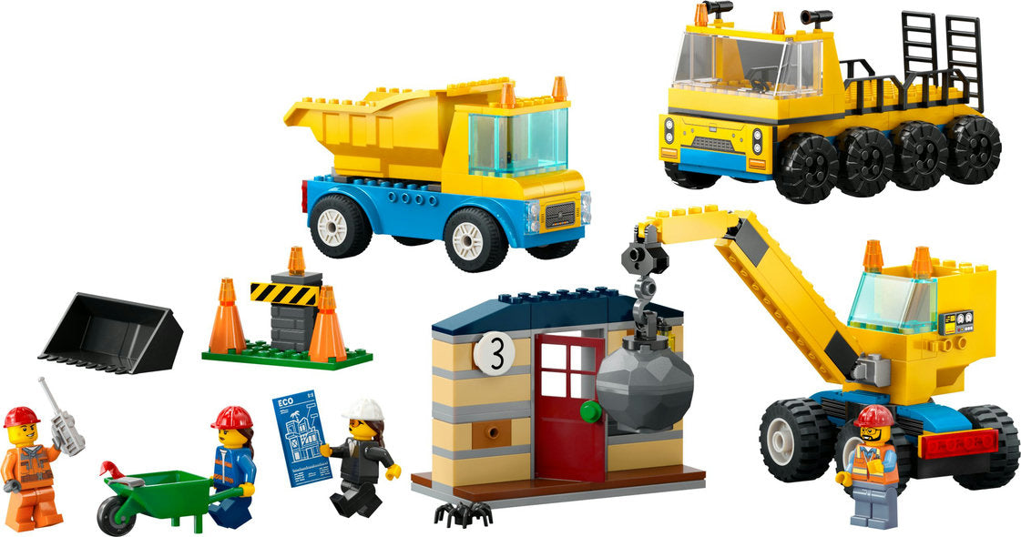 Lego-Construction Trucks and Wrecking Ball Crane-60391-Legacy Toys
