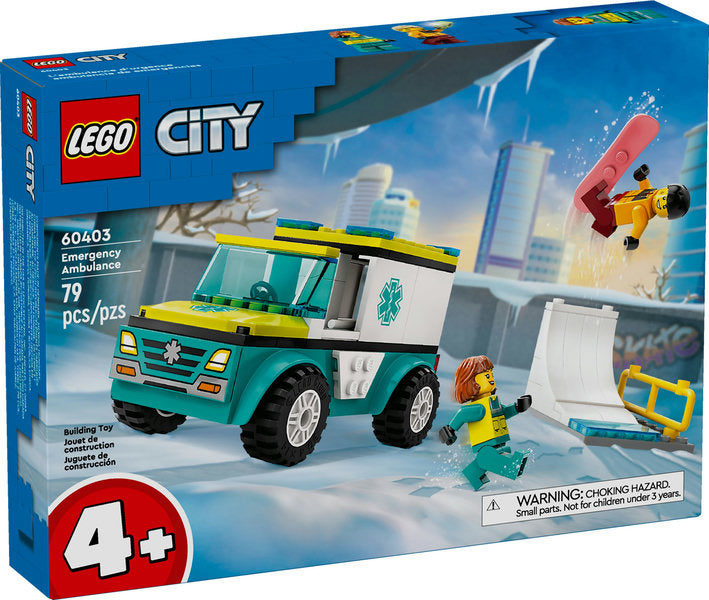 Lego-Emergency Ambulance and Snowboarder-60403-Legacy Toys