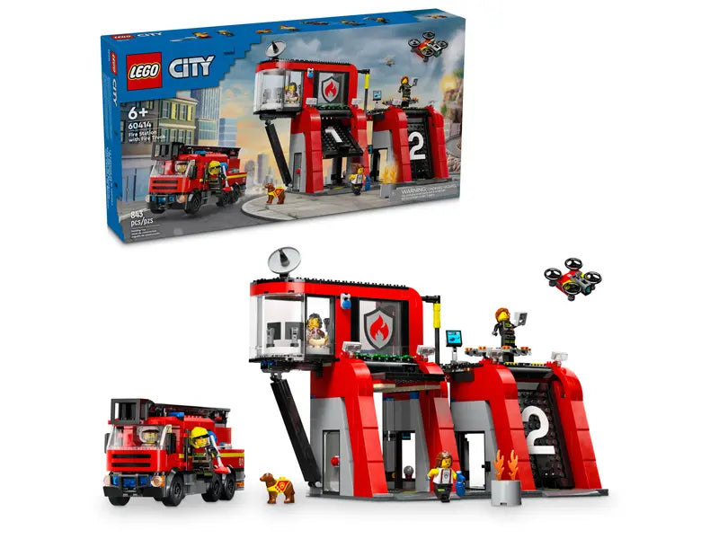 Lego-Fire Station with Fire Truck-60414-Legacy Toys