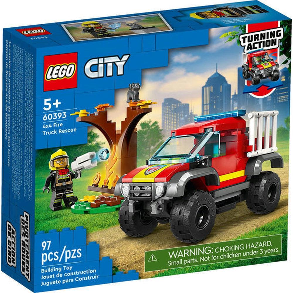 Lego-LEGO City 4 x 4 Fire Truck Rescue-60393-Legacy Toys