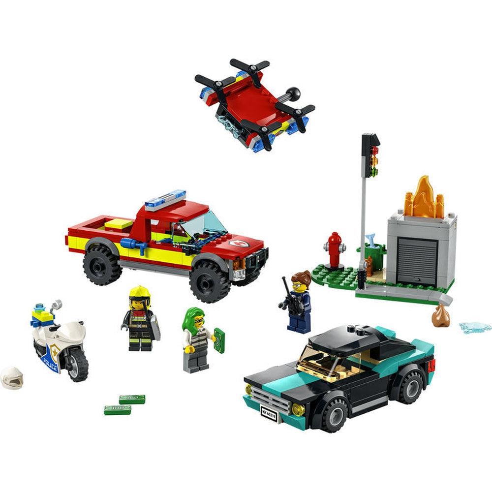 Lego-LEGO City Fire Rescue & Police Chase-60319-Legacy Toys