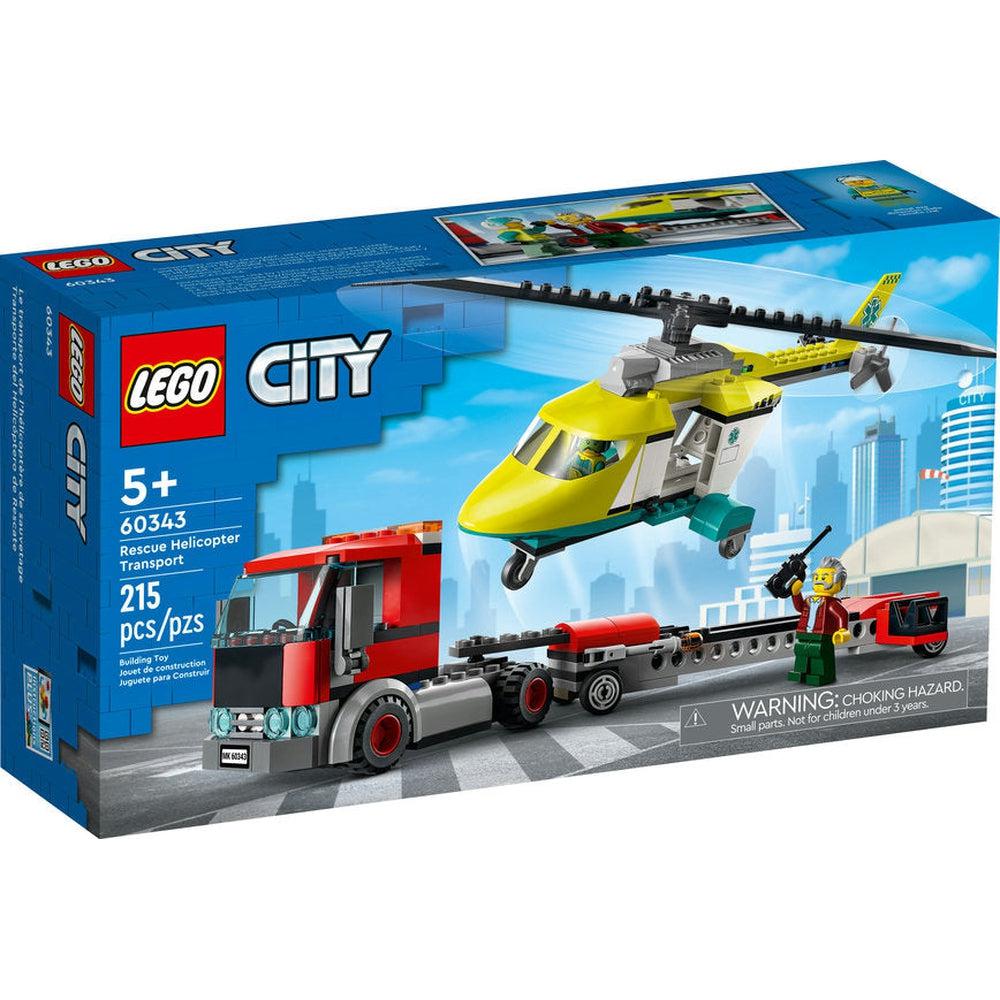 Lego-LEGO City Rescue Helicopter Transport-60343-Legacy Toys