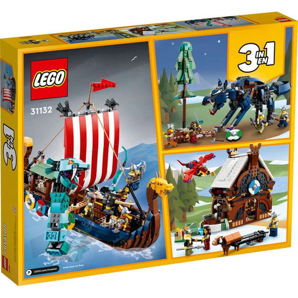 Lego-LEGO Creator Viking Ship and the Midgard Serpant-31132-Legacy Toys