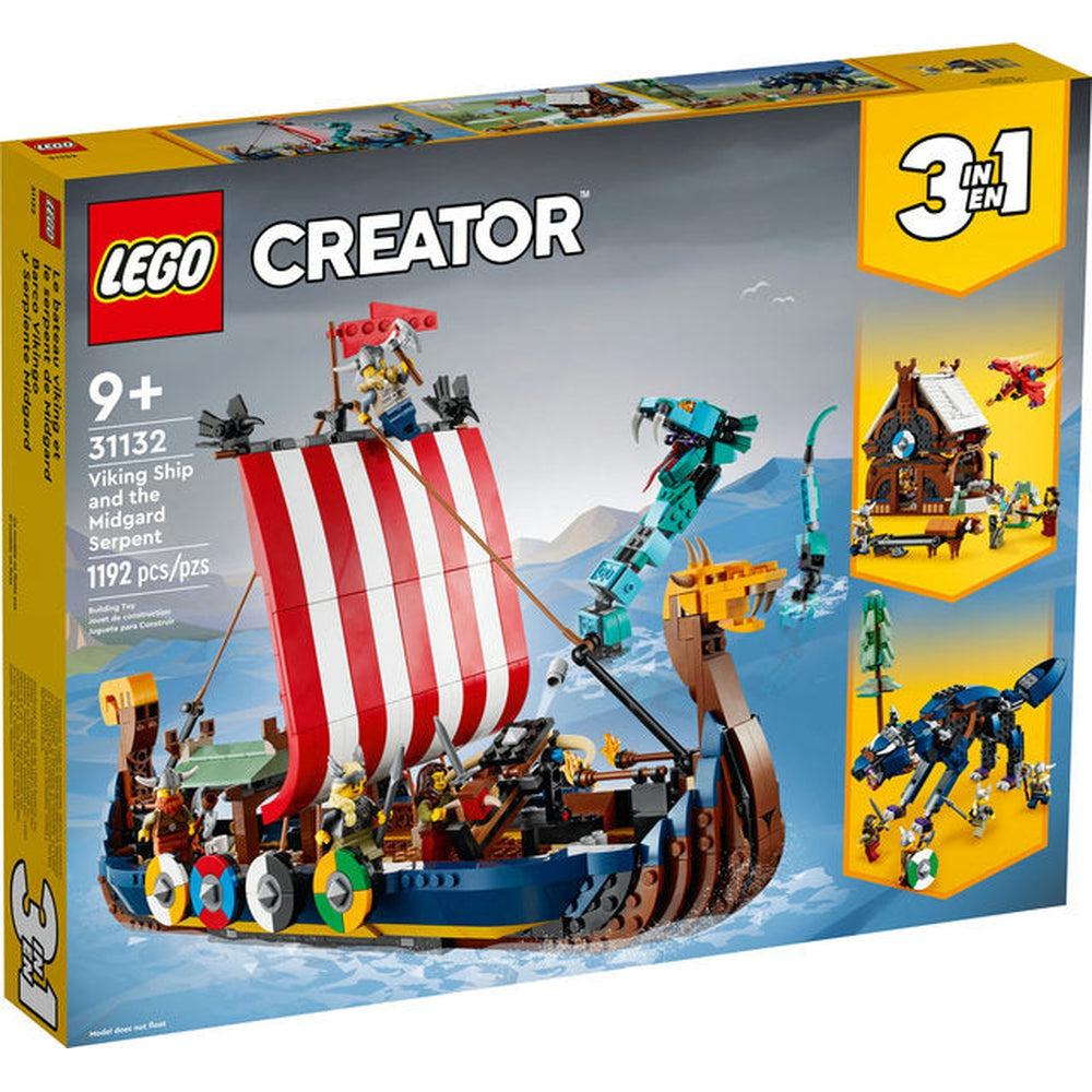 Lego-LEGO Creator Viking Ship and the Midgard Serpant-31132-Legacy Toys