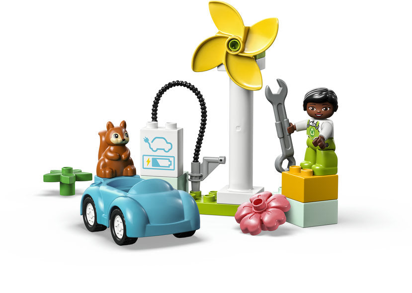 Lego-DUPLO Wind Turbine and Electric Car-10985-Legacy Toys