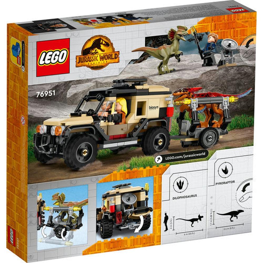 Lego-LEGO Jurassic World Pyroraptor & Dilophosaurus Transport Playset-76951-Legacy Toys