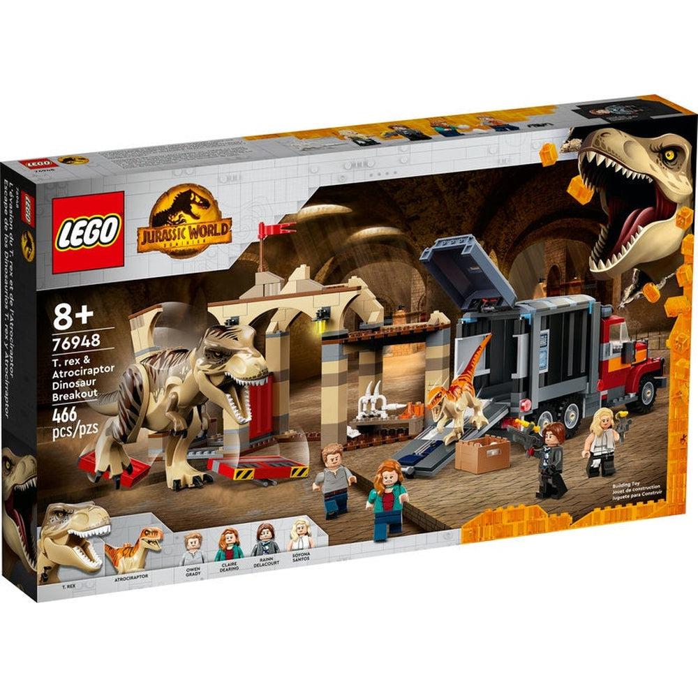Lego-LEGO Jurassic World T-Rex & Atrociraptor Dinosaur Breakout-76948-Legacy Toys