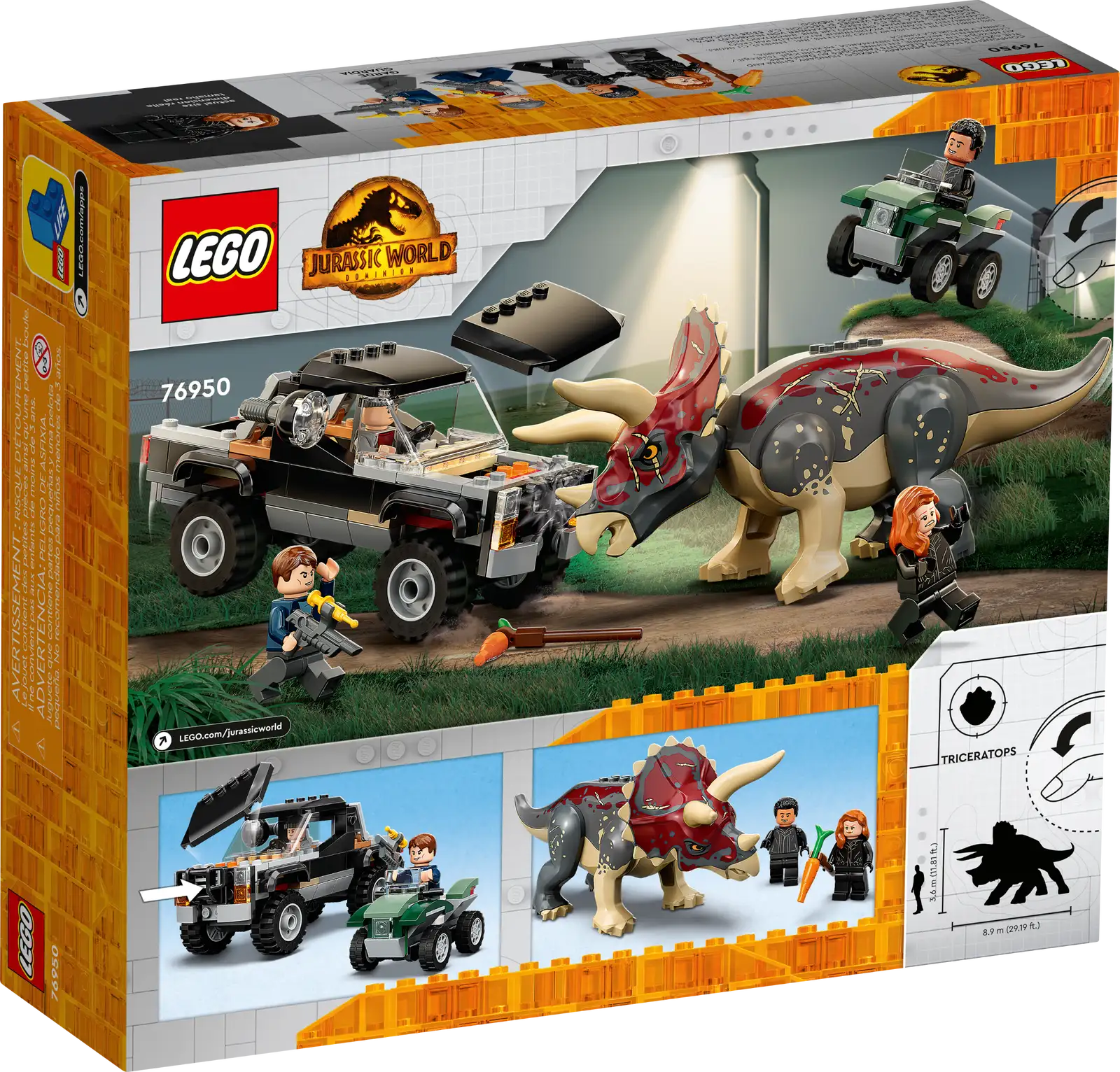 Lego-LEGO Jurassic World Triceratops Pickup Truck Ambush-76950-Legacy Toys