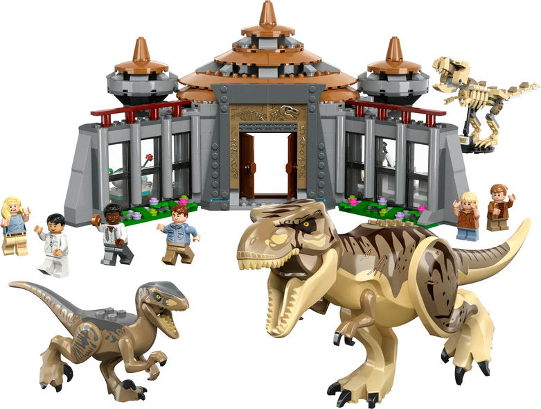 Lego-LEGO Jurassic World Visitor Center: T-rex & Raptor Attack-76961-Legacy Toys