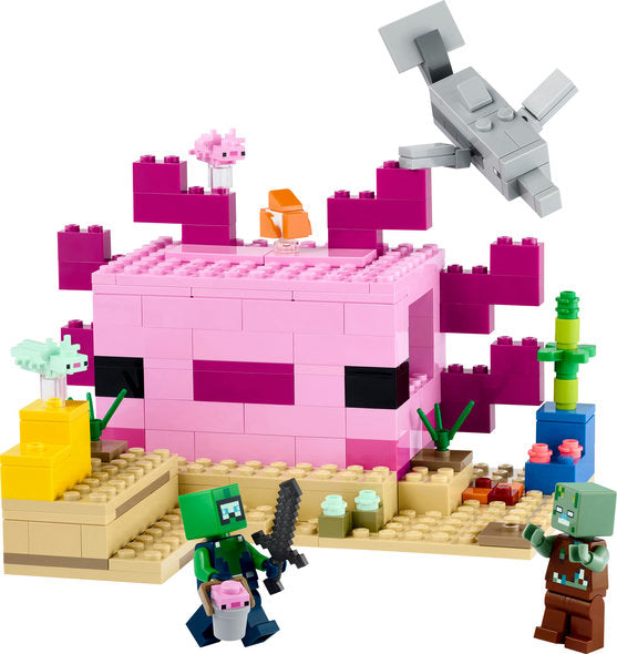 Lego-LEGO Minecraft The Axolotl House-21247-Legacy Toys