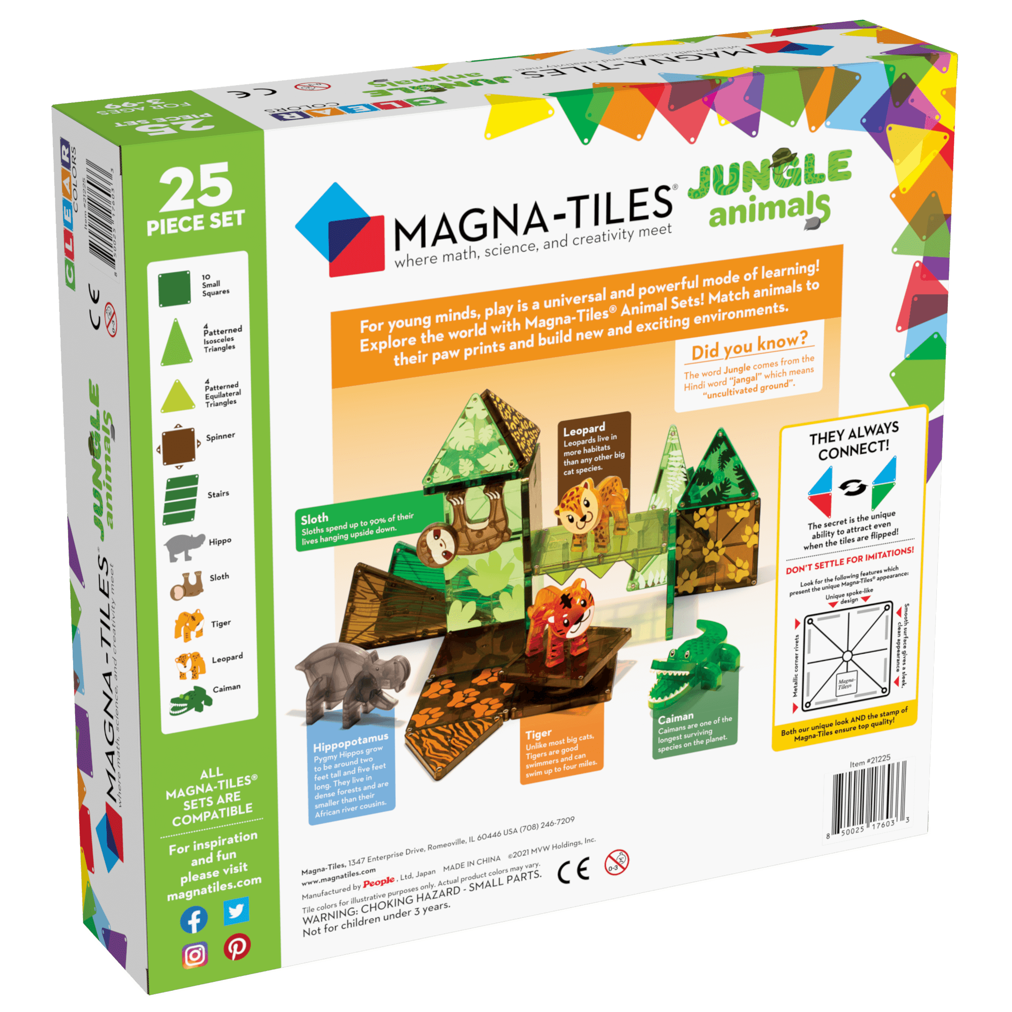 Magna-Tiles-Magna-Tiles Jungle Animals 25 Piece Set-21225-Legacy Toys
