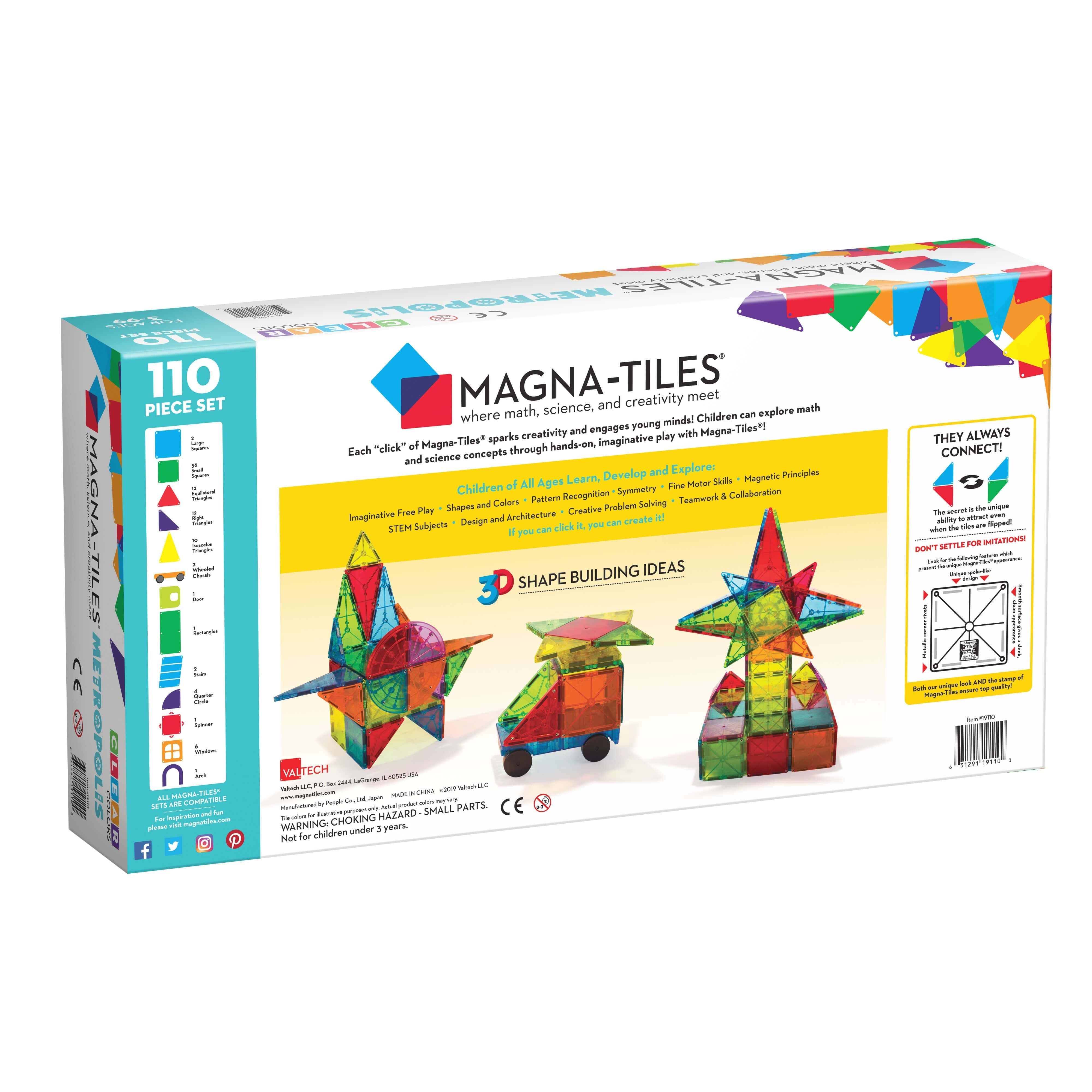 Magna-Tiles-Magna-Tiles Metropolis 110 Piece Set-20110-Legacy Toys