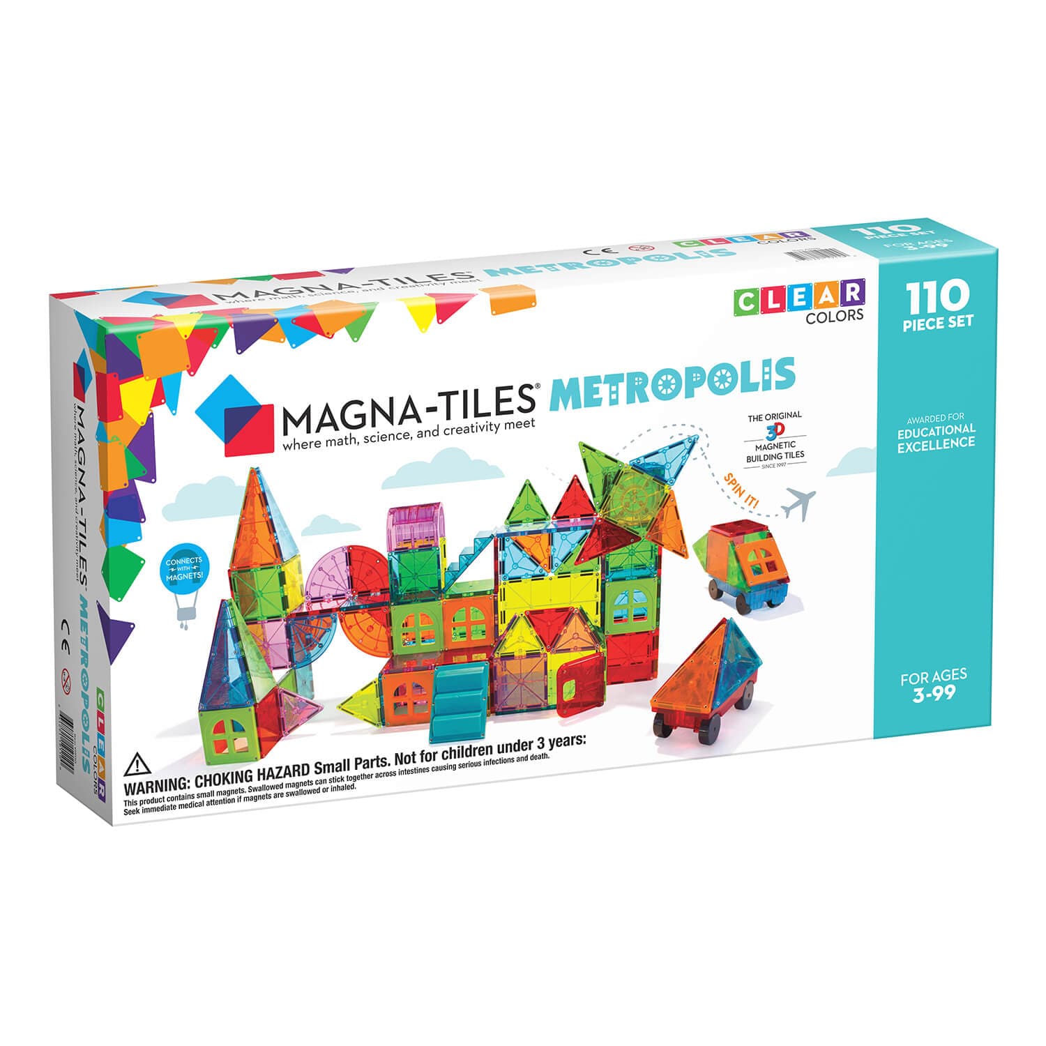 Magna-Tiles-Magna-Tiles Metropolis 110 Piece Set - Clear Colors-20110-Legacy Toys