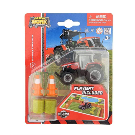 Maisto-1:64 3" Mini Work Machines Tractors Mini Farm Play Mat Set Assorted Styles-15592-Legacy Toys