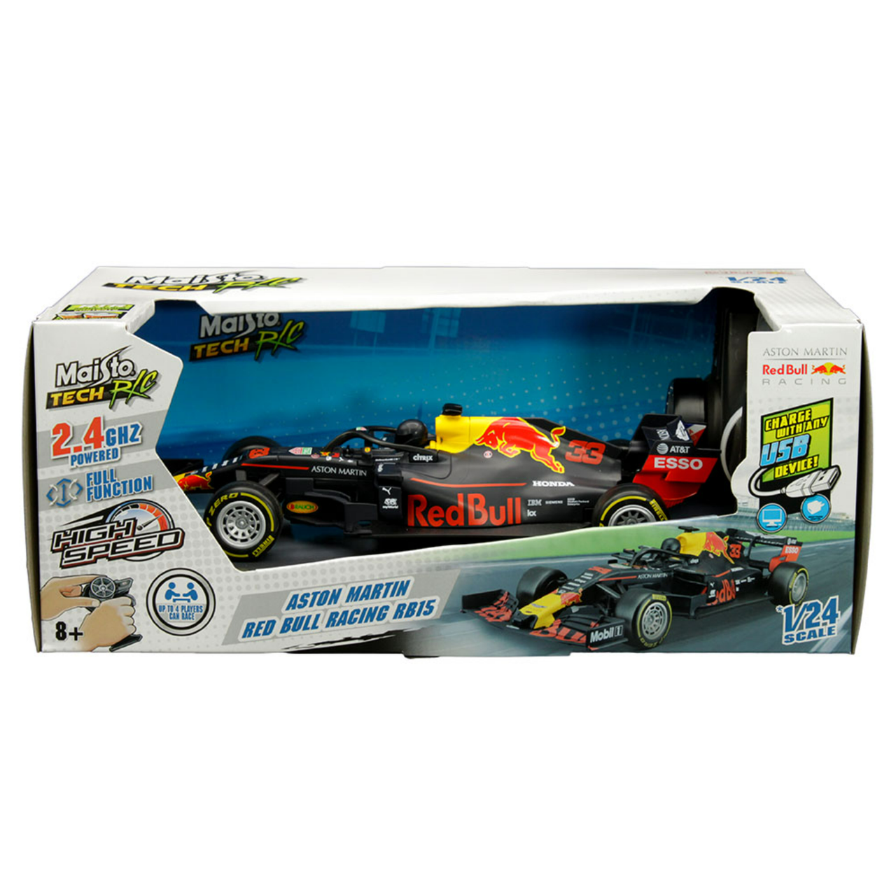 Maisto-R/C 1:24 A-M Red Bull Racing RB15 (2019)-82351-Legacy Toys