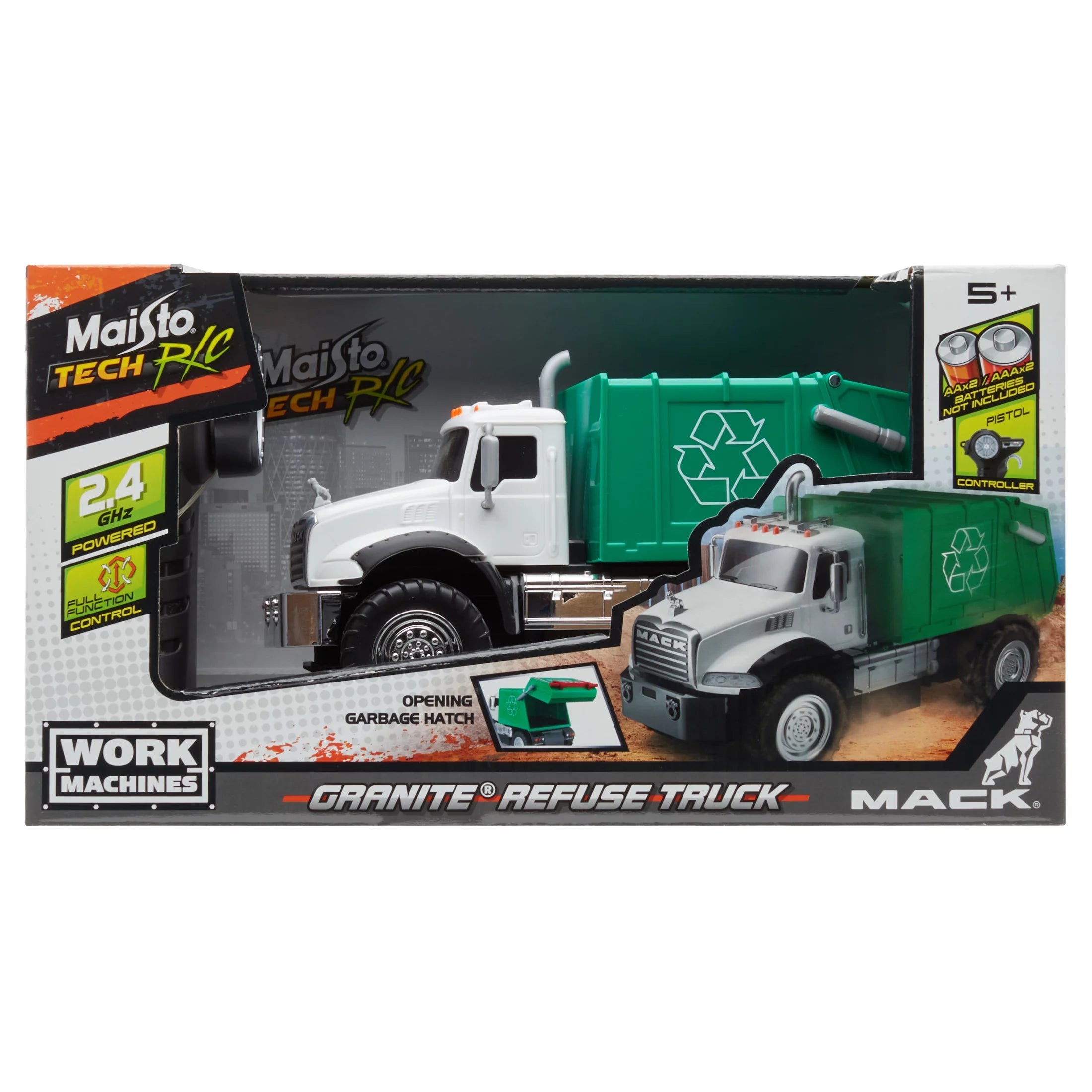 Maisto-R/C Work Machines MACK Refuse Truck-82182-Legacy Toys