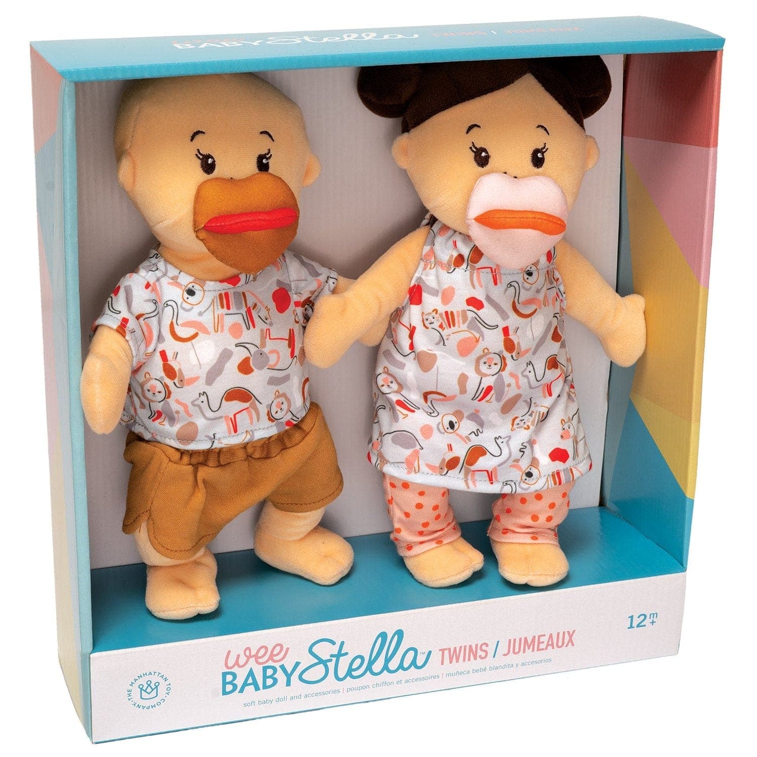 Manhattan Toy-Wee Baby Stella Twin Dolls - Beige with Brown Hair-157220-Legacy Toys