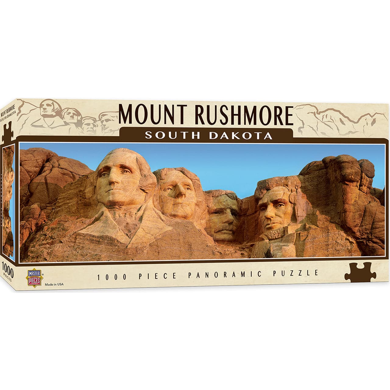 MasterPieces-American Vistas - Mount Rushmore - 1000 Piece Panoramic Puzzle-71583-Legacy Toys