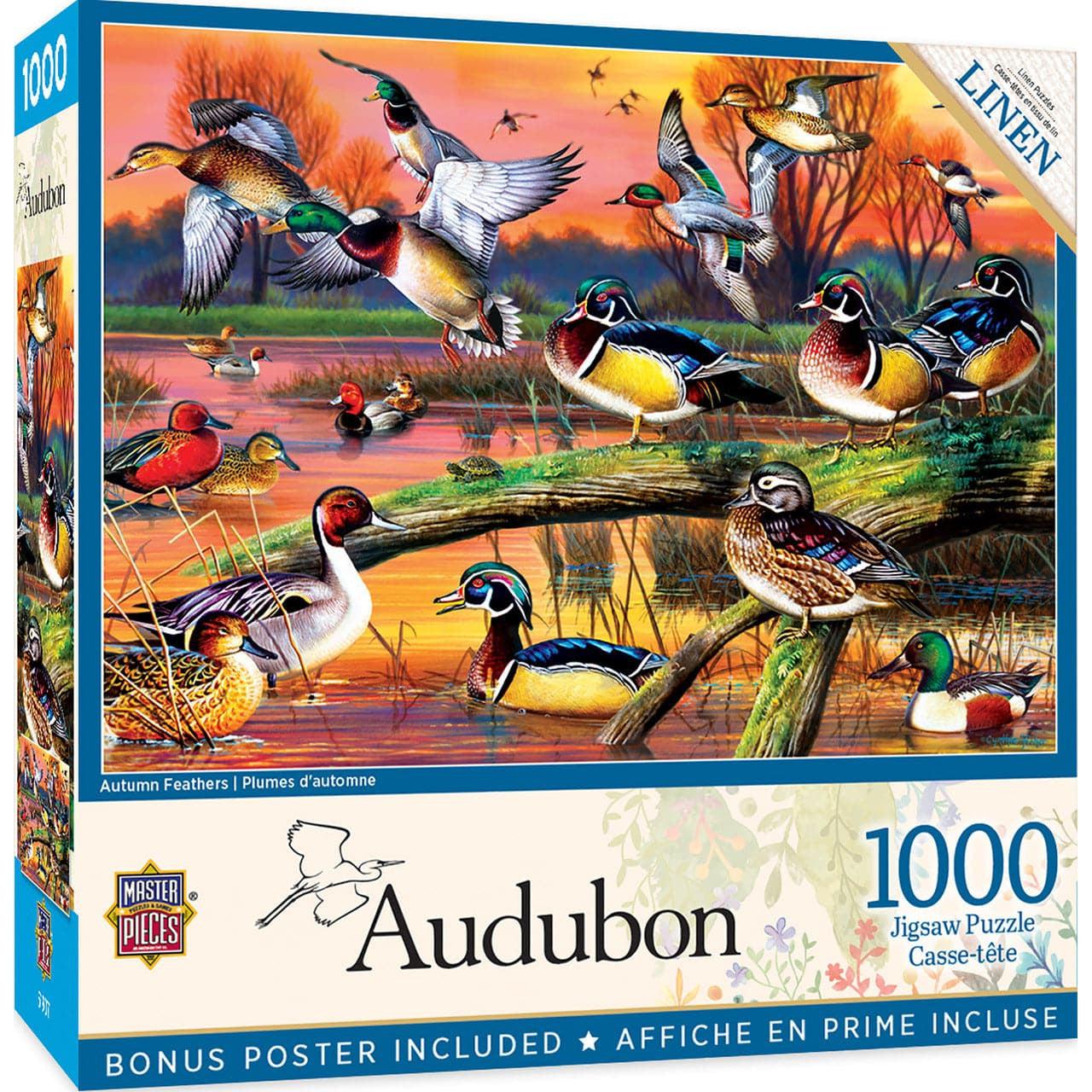 MasterPieces-Audubon - Autumn Feathers - 1000 Piece Puzzle-72272-Legacy Toys