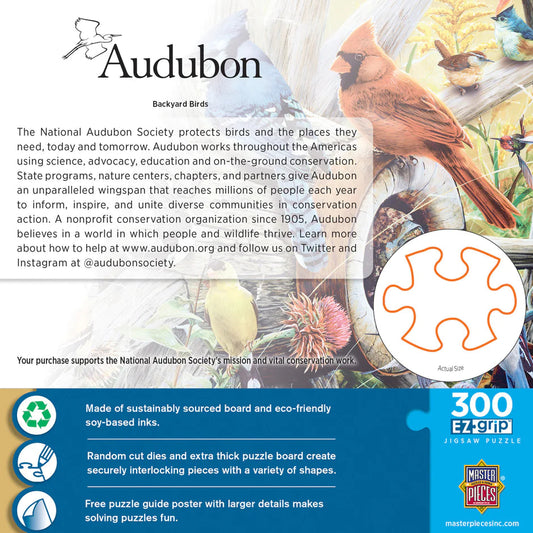 MasterPieces-Audubon - Backyard Birds - 300 Piece EZGrip Puzzle-32301-Legacy Toys